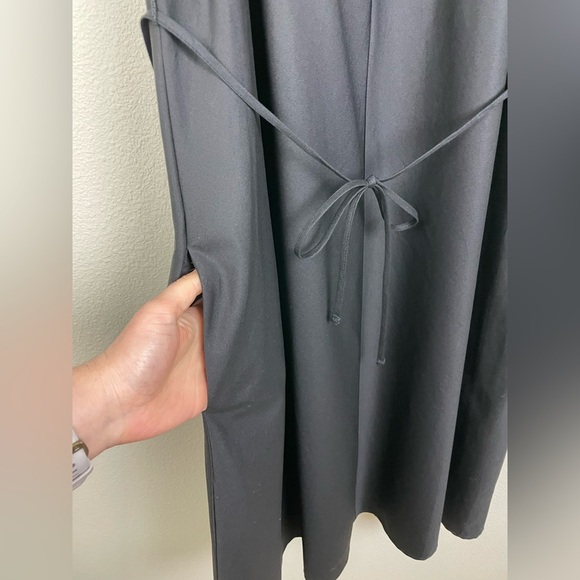 Anthro Corey Lynn Calter Harper Midi Dress Women's Large Poplin Tie Waist Black - Picture 8 of 16